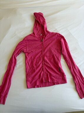 vintage HARDTAIL Women's Pink Hooded Zip-Up Sweatshirt